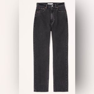 Abercrombie & Fitch Curve Love Ultra High Rise Ankle Straight Jean 28/6 XS,Black